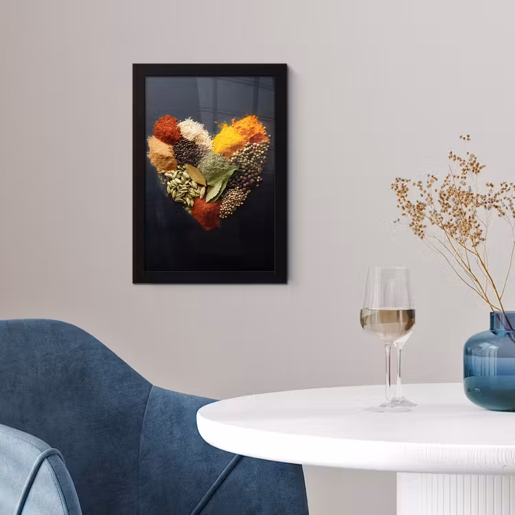 Specerijen - Mix - Hartvorm - Zwart fotolijst zwart zonder passe partout klein -sfeer4
