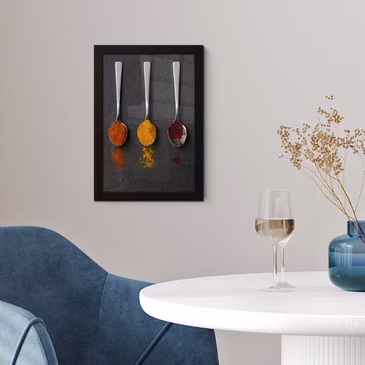 Specerijen - Lepels - Tafel - Rustiek - Kruiden fotolijst zwart zonder passe partout klein -sfeer4