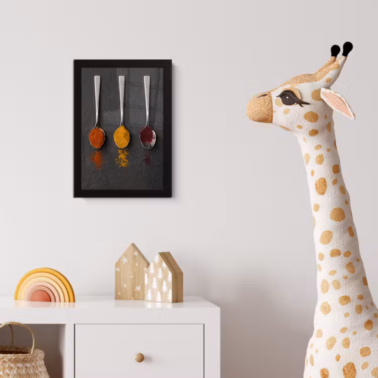 Specerijen - Lepels - Tafel - Rustiek - Kruiden fotolijst zwart zonder passe partout klein -usfeer4_kinderkamer
