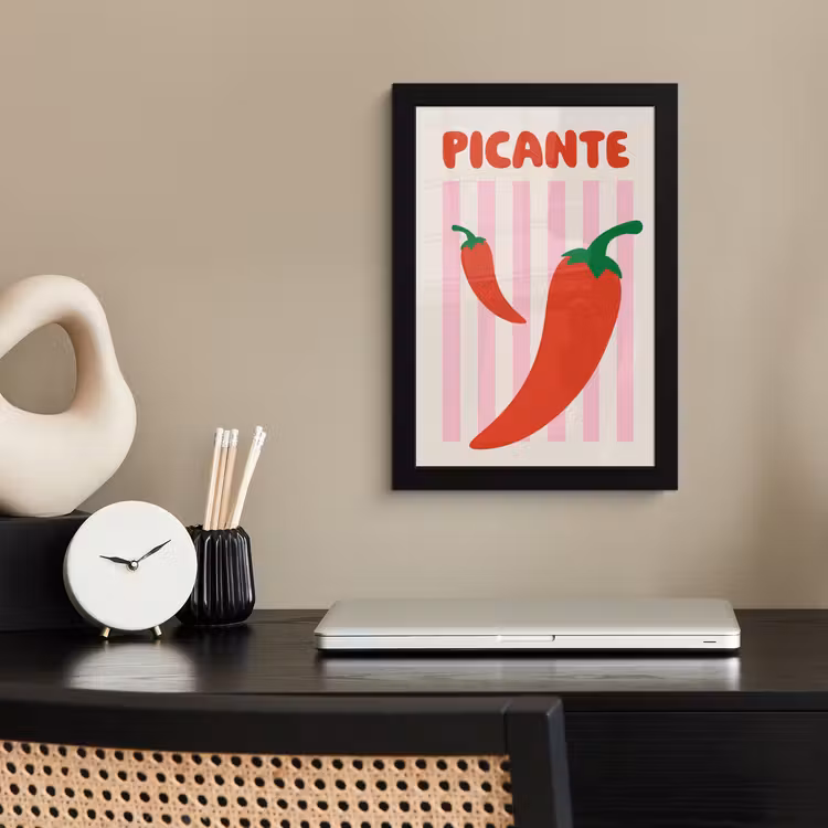 Pittig - Pepers - Rood fotolijst zwart zonder passe partout klein -sfeer1