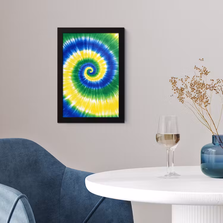 Spiraal - Groen - Draaiend fotolijst zwart zonder passe partout klein -sfeer4