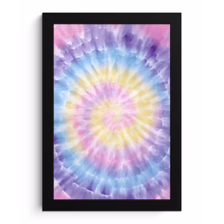 Spiraal - Tie dye - Pasteltinten fotolijst zwart zonder passe partout klein -3d