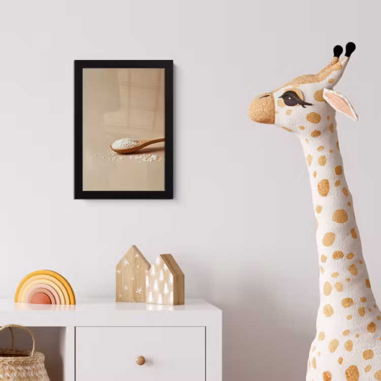 Lepel - Rijst - Hout - Beige fotolijst zwart zonder passe partout klein -usfeer4_kinderkamer