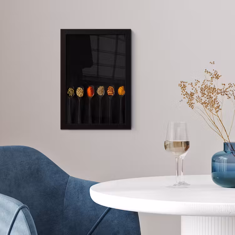Lepels - Specerijen - Zwart - Kruiden - Rustiek fotolijst zwart zonder passe partout klein -sfeer4