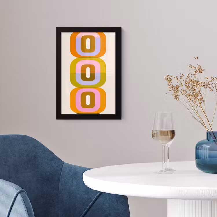 Stapel - Vormen - Geblokt - Oranje fotolijst zwart zonder passe partout klein -sfeer4