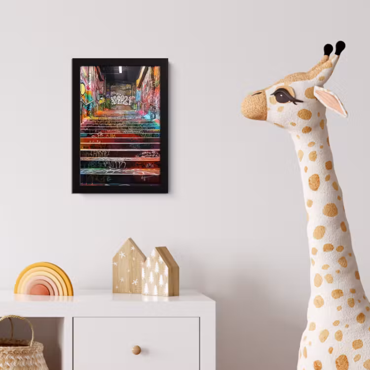 Trap - Graffiti - Kleuren - Kunst fotolijst zwart zonder passe partout klein -usfeer4_kinderkamer