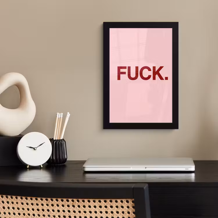 Statement - Krachtig - Roze fotolijst zwart zonder passe partout klein -sfeer1