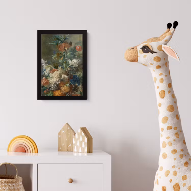 Stilleven met bloemen - Schilderij van Jan van Huysum fotolijst zwart zonder passe partout klein -usfeer4_kinderkamer