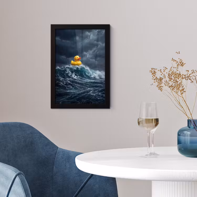 Storm - Badeend - Golven fotolijst zwart zonder passe partout klein -sfeer4