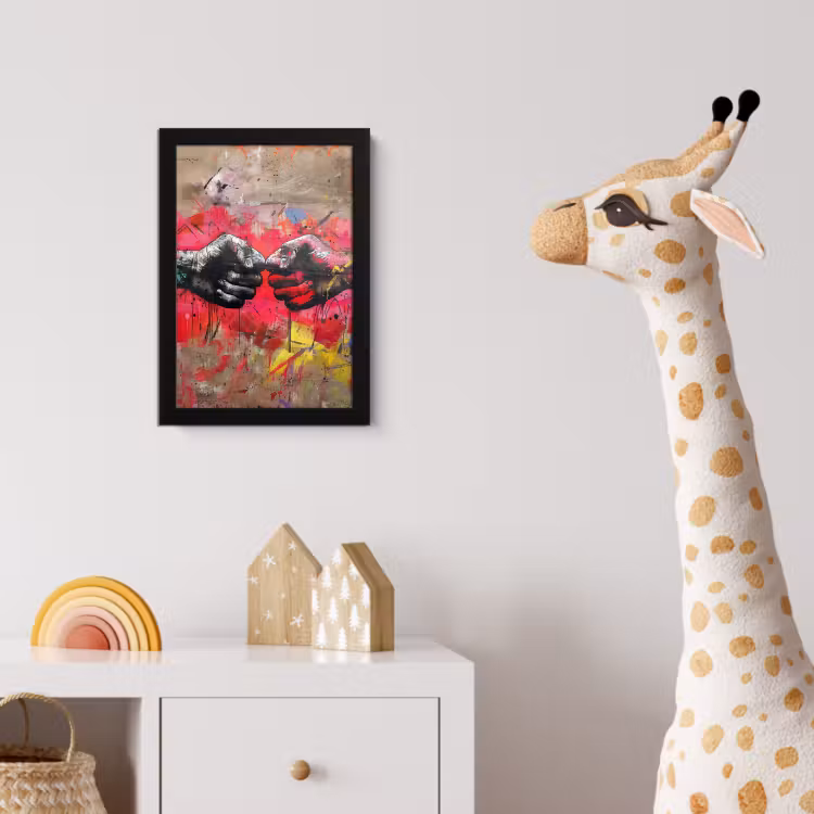 Street art - Handen - Graffiti - Kunst - Banksy fotolijst zwart zonder passe partout klein -usfeer4_kinderkamer