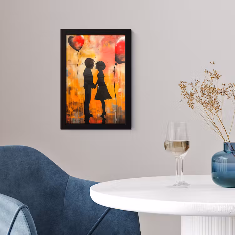 Street art - Liefde - Graffiti - Kunst - Banksy fotolijst zwart zonder passe partout klein -sfeer4