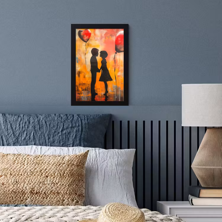 Street art - Liefde - Graffiti - Kunst - Banksy fotolijst zwart zonder passe partout klein -sfeer3