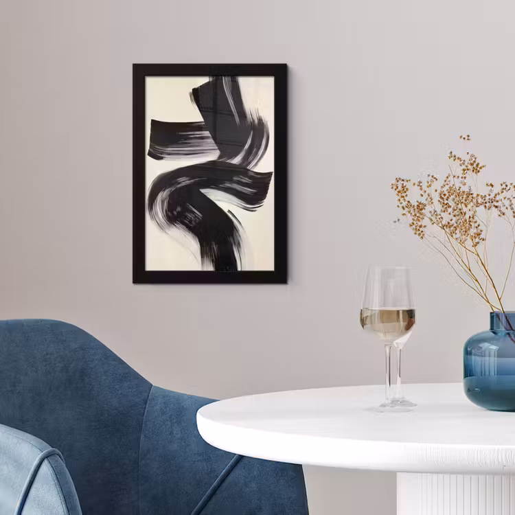 Strepen - Zwart - Abstract fotolijst zwart zonder passe partout klein -sfeer4