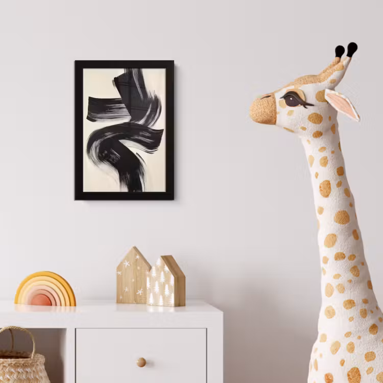 Strepen - Zwart - Abstract fotolijst zwart zonder passe partout klein -usfeer4_kinderkamer