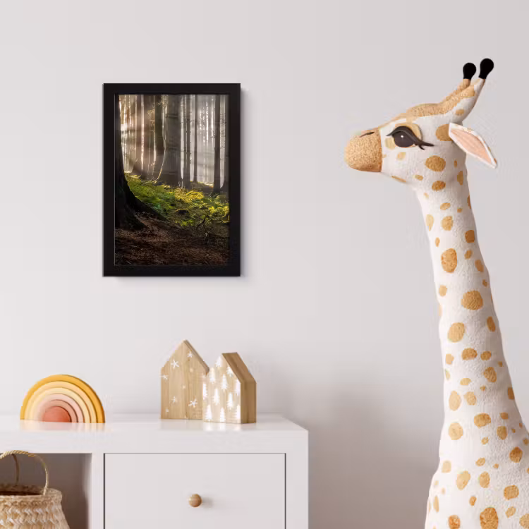 Zon - Takken - Bomen - Bos - Natuur fotolijst zwart zonder passe partout klein -usfeer4_kinderkamer