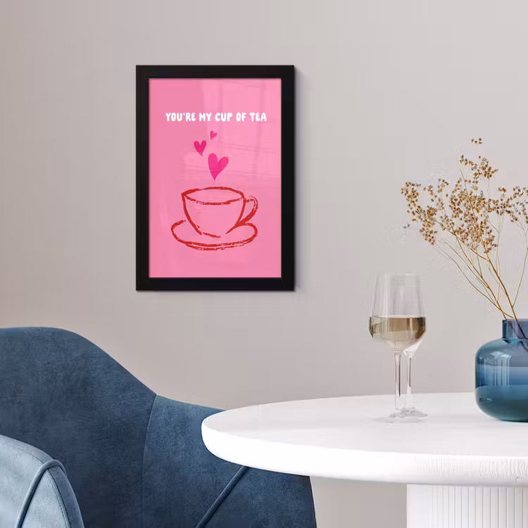 Thee - Roze - Valentijn - Tekst fotolijst zwart zonder passe partout klein -sfeer4