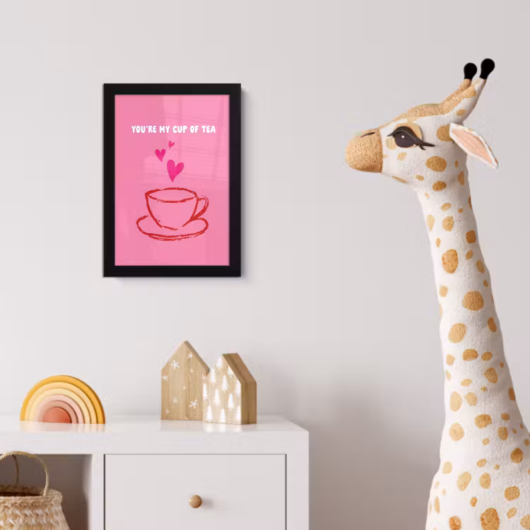 Thee - Roze - Valentijn - Tekst fotolijst zwart zonder passe partout klein -usfeer4_kinderkamer