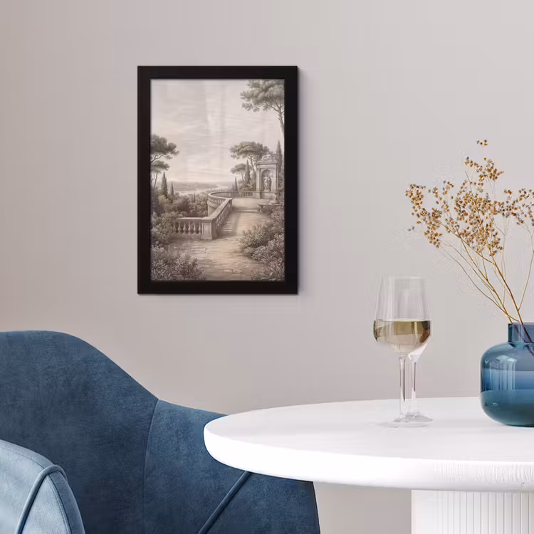 Terras - Stad - Uitzicht - Rivier fotolijst zwart zonder passe partout klein -sfeer4