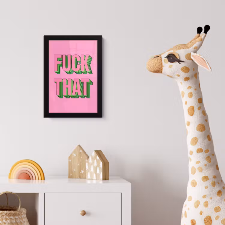 Tekst - Bold - Roze fotolijst zwart zonder passe partout klein -usfeer4_kinderkamer