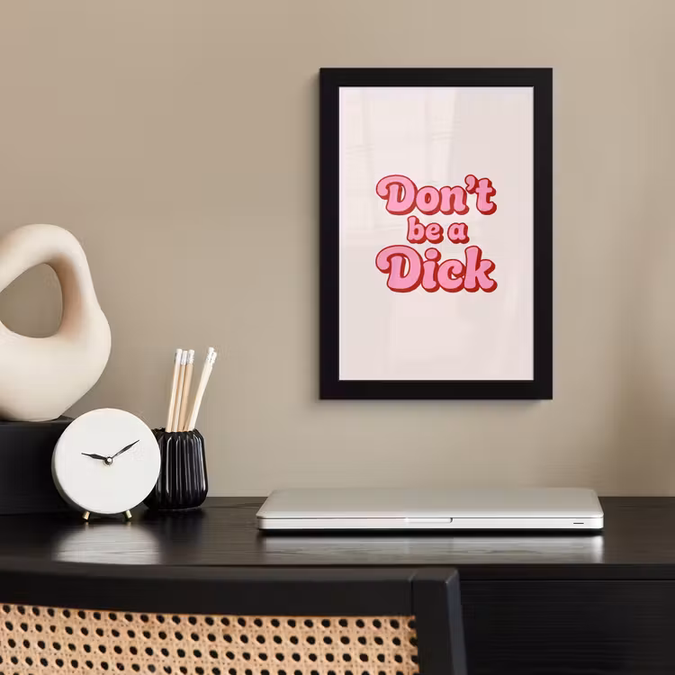 Tekst - Boodschap - Roze fotolijst zwart zonder passe partout klein -sfeer1