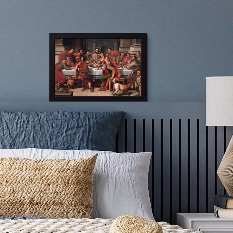 Het laatste avondmaal - Schilderij van Willem Key fotolijst zwart zonder passe partout klein -sfeer3