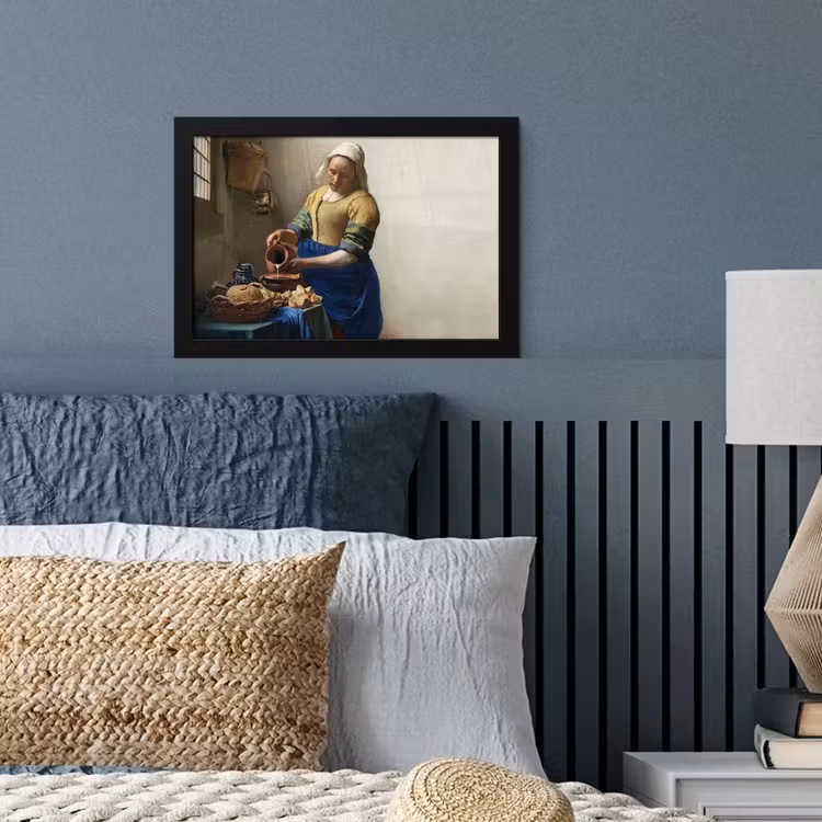 Het melkmeisje - Kunst - Oude meesters - Vermeer fotolijst zwart zonder passe partout klein -sfeer3