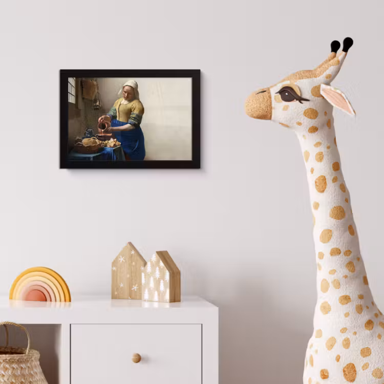 Het melkmeisje - Kunst - Oude meesters - Vermeer fotolijst zwart zonder passe partout klein -usfeer4_kinderkamer