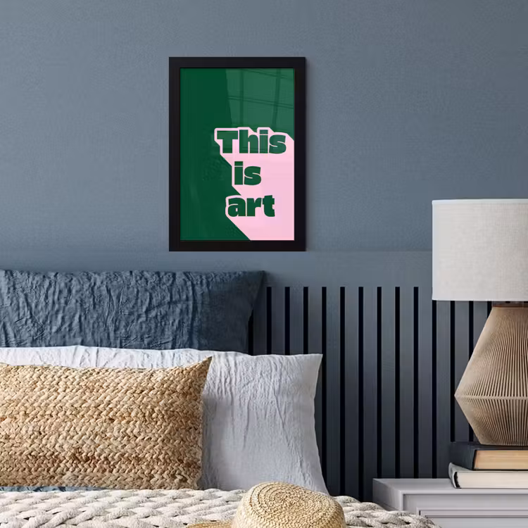 This is art - Schaduw - Roze fotolijst zwart zonder passe partout klein -sfeer3