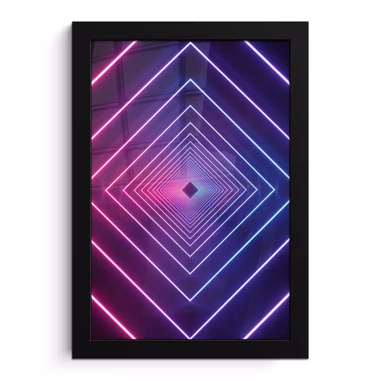 Driedimensionaal - Tunnel - Ruimte fotolijst zwart zonder passe partout klein -3d