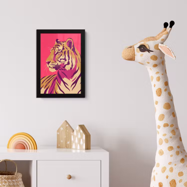 Tijger - Modern - Neon fotolijst zwart zonder passe partout klein -usfeer4_kinderkamer