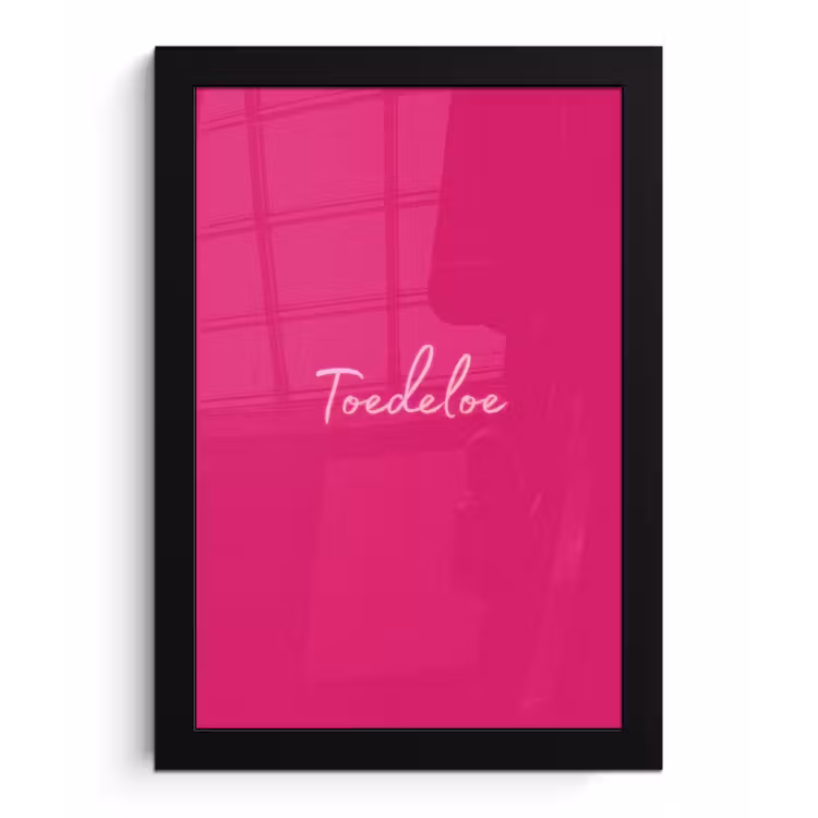 Toedeloe - Roze fotolijst zwart zonder passe partout klein -3d