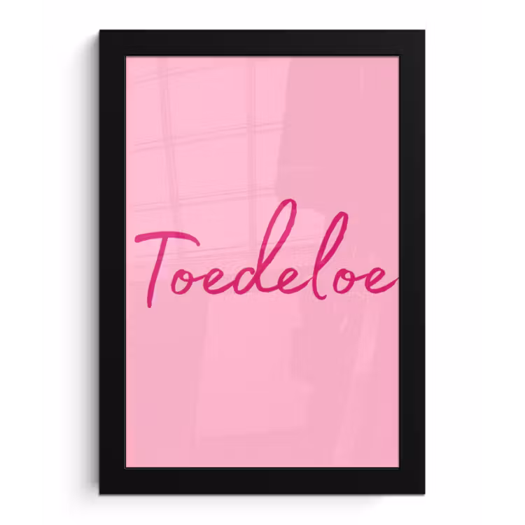 Toedeloe - Roze - Minimalistisch fotolijst zwart zonder passe partout klein -3d