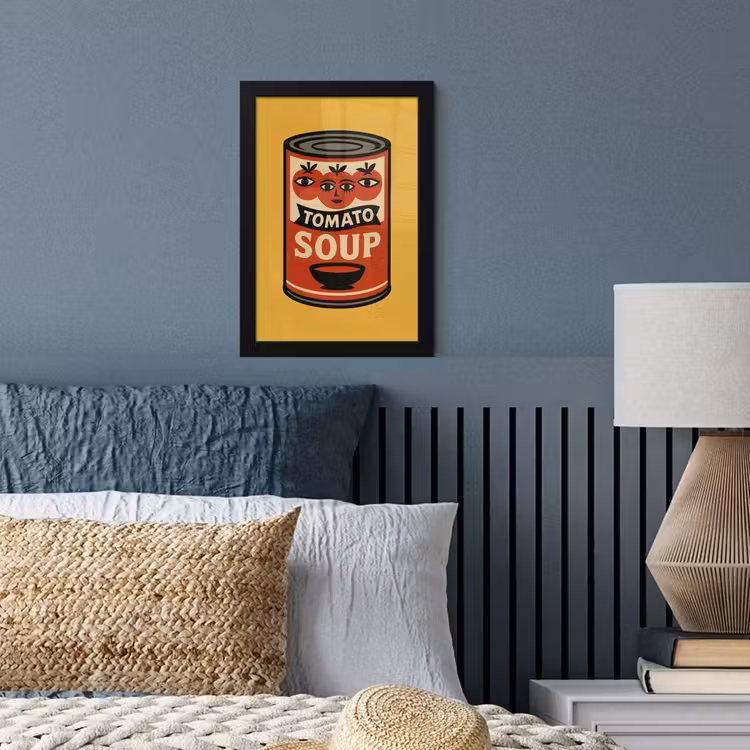 Tomatensoep - Gezichtje - Illustratie - Rood fotolijst zwart zonder passe partout klein -sfeer3