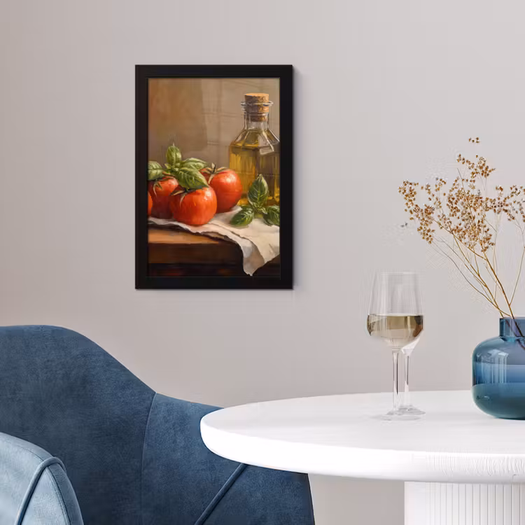 Tomaten - Olijfolie - Stilleven fotolijst zwart zonder passe partout klein -sfeer4