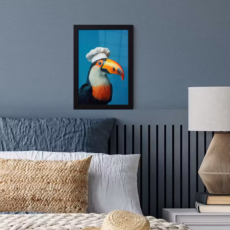 Toekan - Papegaai - Vogel - Koksmuts fotolijst zwart zonder passe partout klein -sfeer3