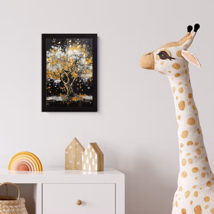 Boom - Zwart - Goud - Wit - Modern fotolijst zwart zonder passe partout klein -usfeer4_kinderkamer