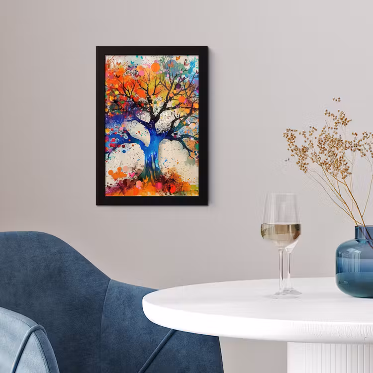 Levensboom - Natuur - Kleurrijk - Boom fotolijst zwart zonder passe partout klein -sfeer4