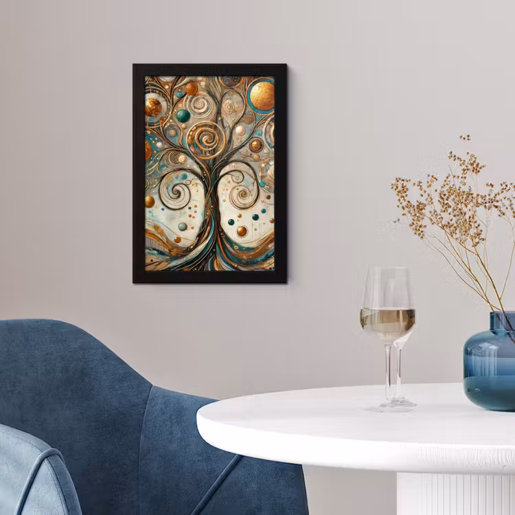 Levensboom - Boom - Abstract - Modern fotolijst zwart zonder passe partout klein -sfeer4