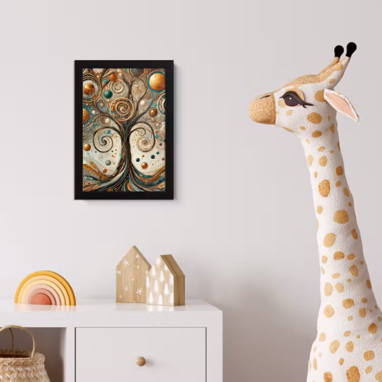Levensboom - Boom - Abstract - Modern fotolijst zwart zonder passe partout klein -usfeer4_kinderkamer