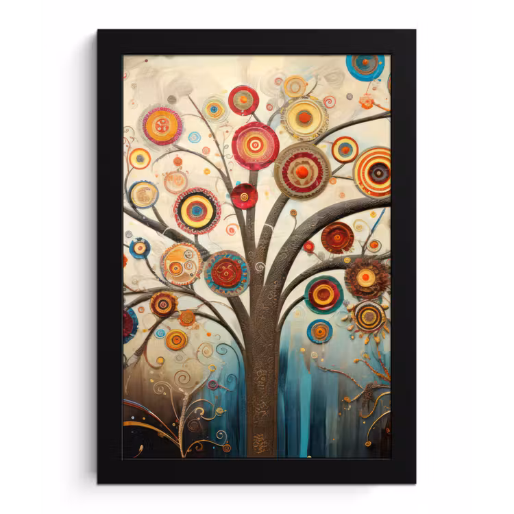 Boom - Tree of life - Kleur fotolijst zwart zonder passe partout klein -3d