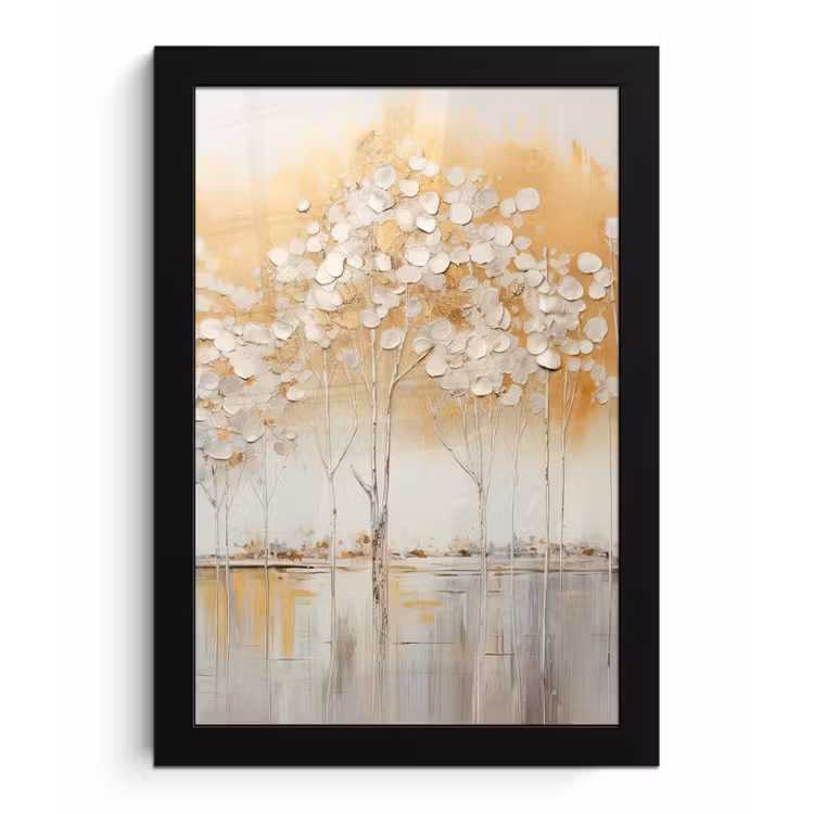 Bomen - Kunst - Acryl - Natuur fotolijst zwart zonder passe partout klein -3d