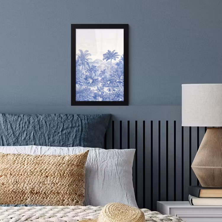 Tropisch - Jungle - Blauw fotolijst zwart zonder passe partout klein -sfeer3