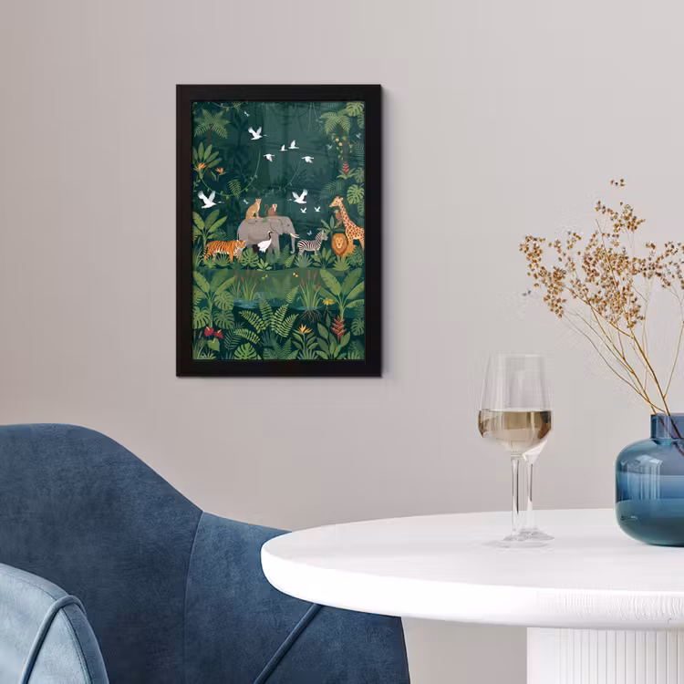 Tropisch - Jungle - Groen fotolijst zwart zonder passe partout klein -sfeer4