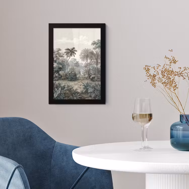 Tropisch - Landschap - Illustratie fotolijst zwart zonder passe partout klein -sfeer4