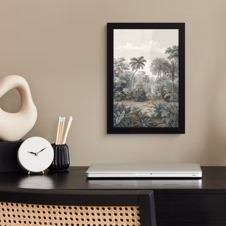 Tropisch - Landschap - Illustratie fotolijst zwart zonder passe partout klein -sfeer1