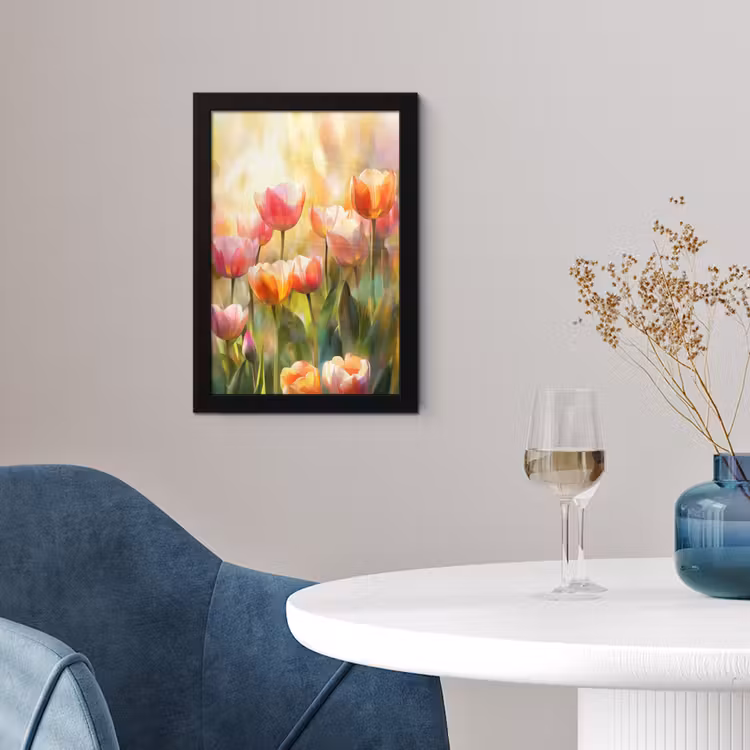 Tulpen - Sprookjesachtig - Kleurrijk fotolijst zwart zonder passe partout klein -sfeer4
