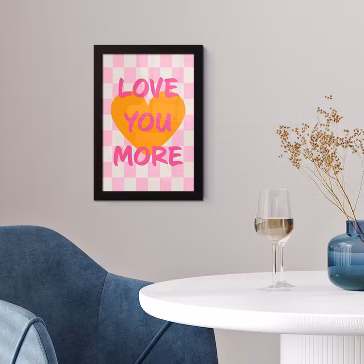 Valentijn - Love - Roze - Oranje fotolijst zwart zonder passe partout klein -sfeer4