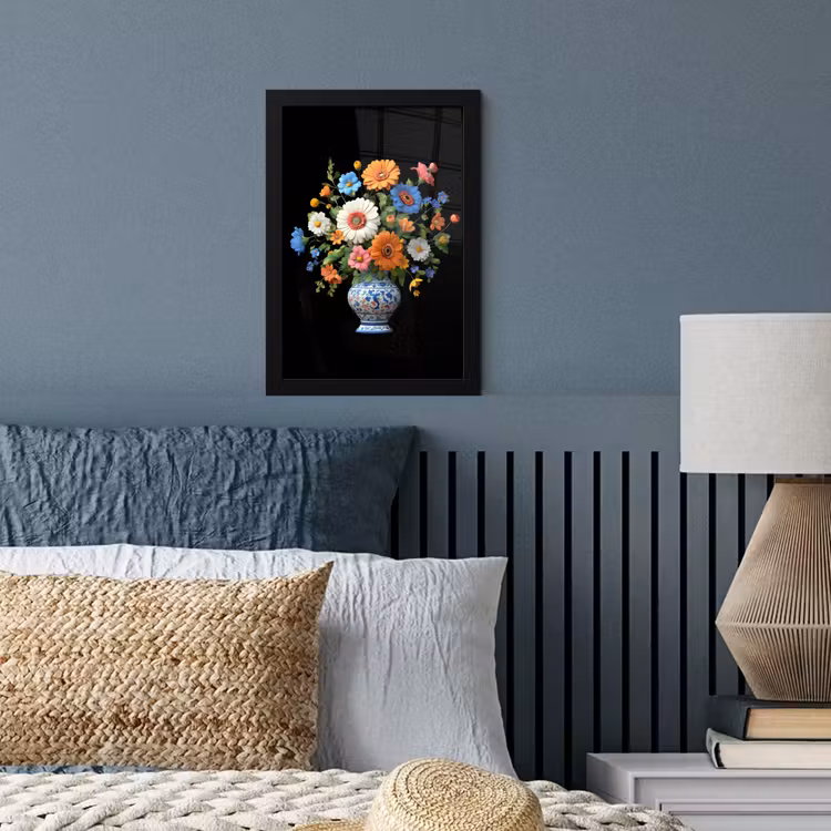 Vaas - Boeket - Bloemen - Kleur fotolijst zwart zonder passe partout klein -sfeer3