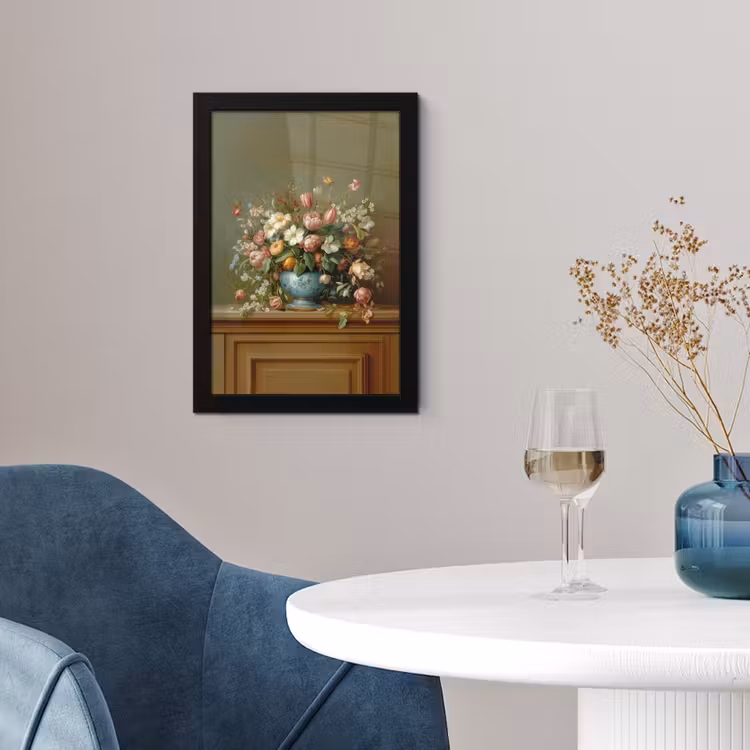 Vaas - Pastel - Kleuren - Bloemen fotolijst zwart zonder passe partout klein -sfeer4