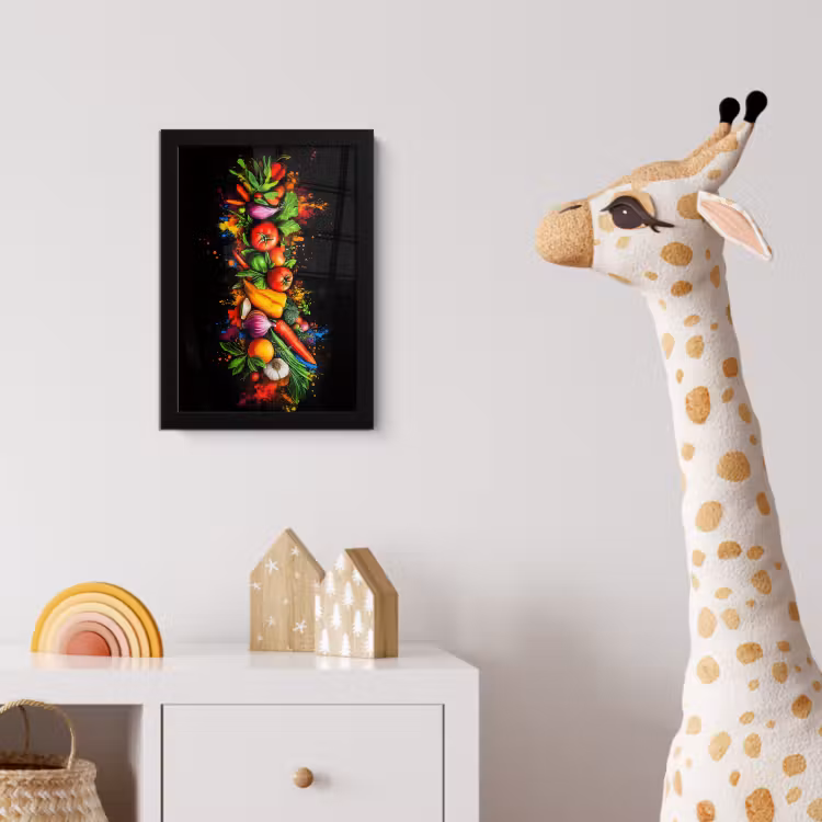 Groente - Eten - Kruiden - Graffiti - Koken fotolijst zwart zonder passe partout klein -usfeer4_kinderkamer